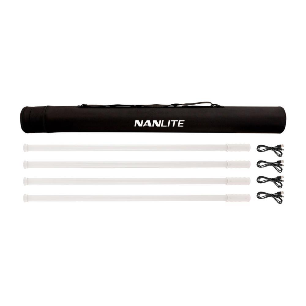 Nanlite Pavotube T8-7X LED RGB Kit 4 Tubi Controllo Cavo/USB con Borsa