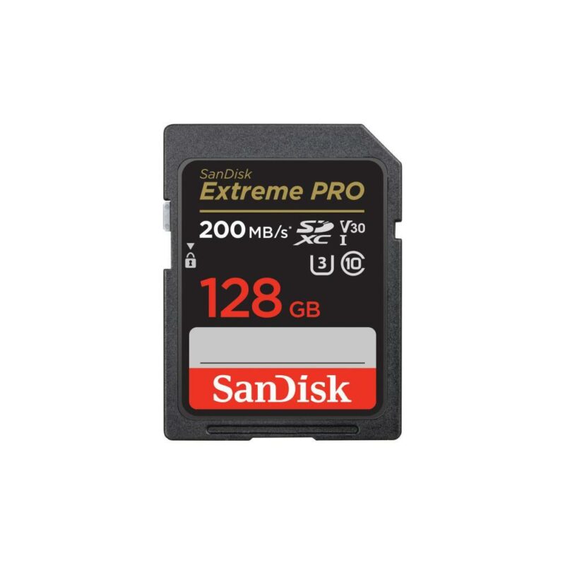 SanDisk 128GB Extreme PRO UHS-I SDXC V30 SD Card – 200MB/s