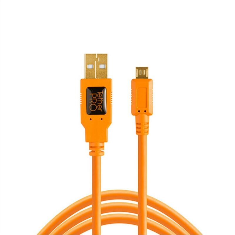 Tether Tools TetherPro USB 2.0 Cable USB to Micro-B 5-Pin (4.6m Orange) – THTCU5430ORG