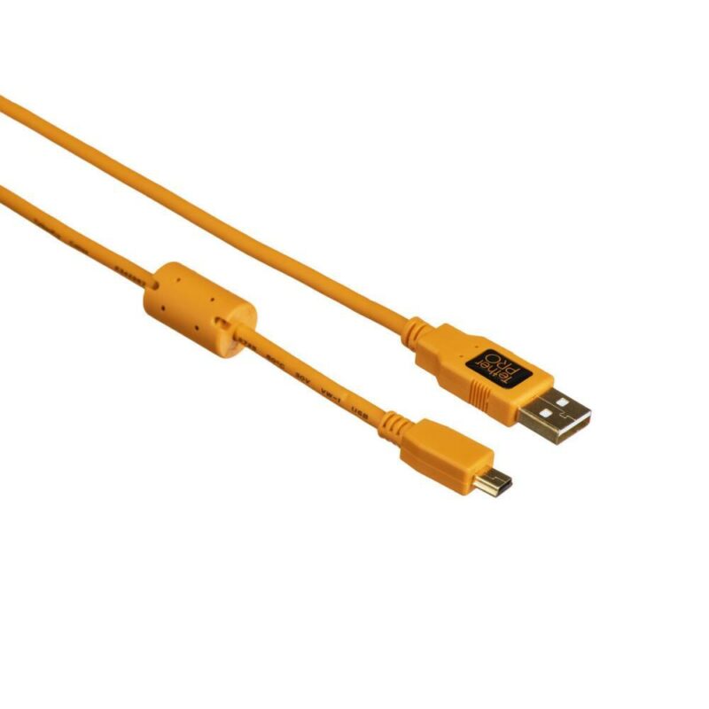 Tether Tools TetherPro USB 2.0 Type-A to 5-Pin Mini-USB Cable (Orange, 6′)