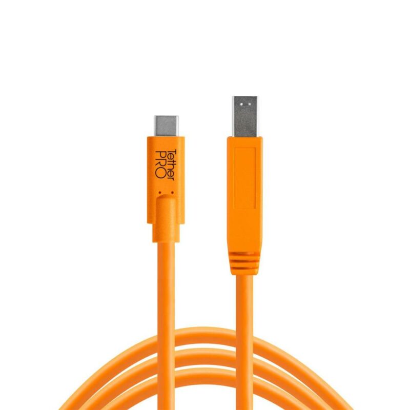 Tether Tools TetherPro USB-C to 3.0 Male B – Orange (4.6m) – THTCUC3415-ORG