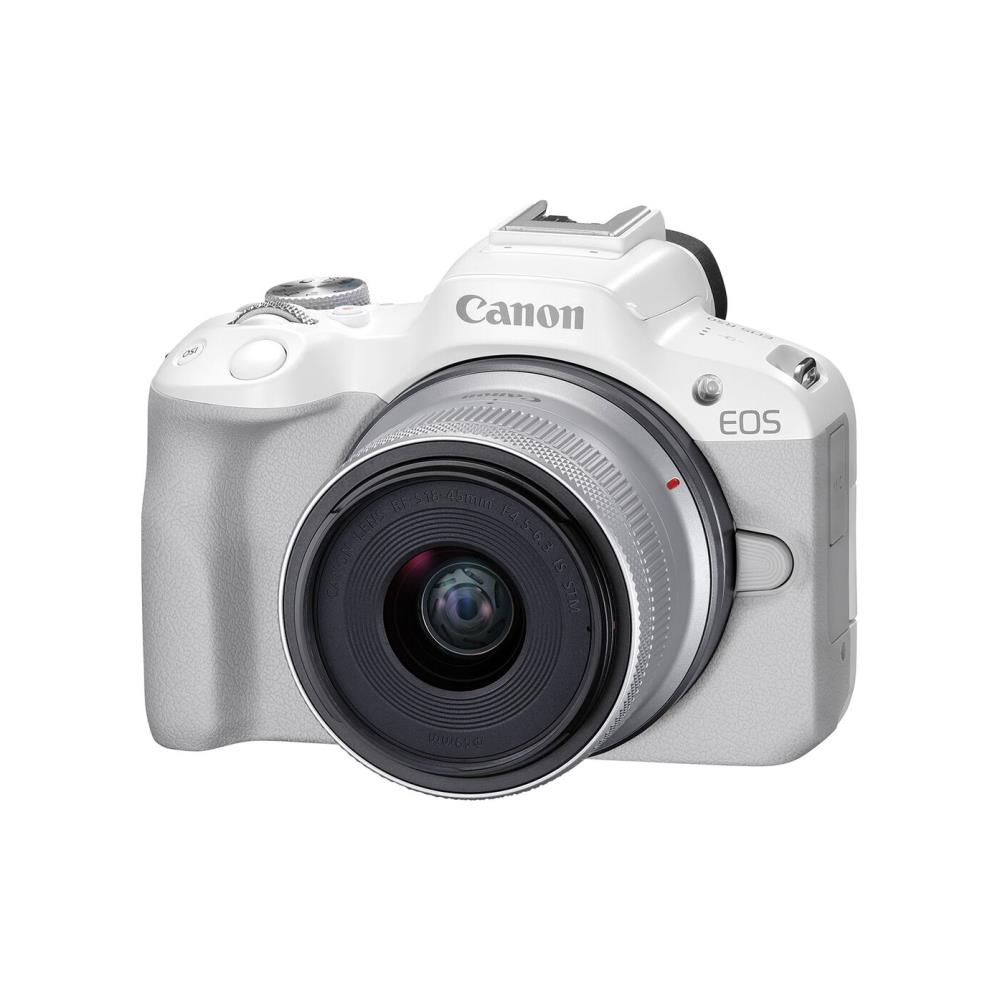 Canon EOS R50   RF-S 18-45mm f/4.5-6.3 IS STM (White)