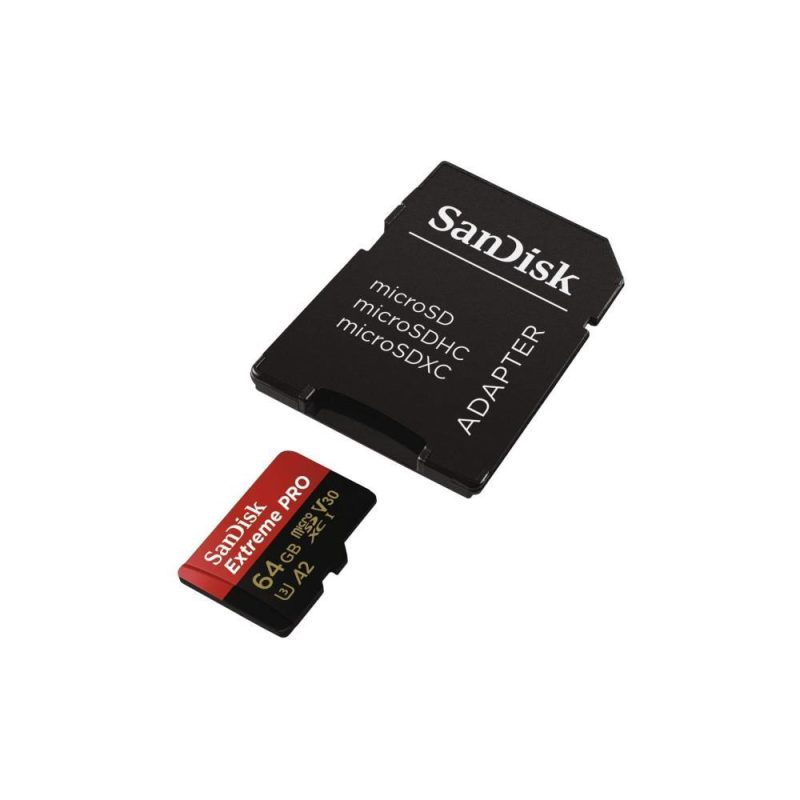 Sandisk Extreme PRO Micro SDXC UHS-I 64GB V30 U3 A2 con adattatore SD