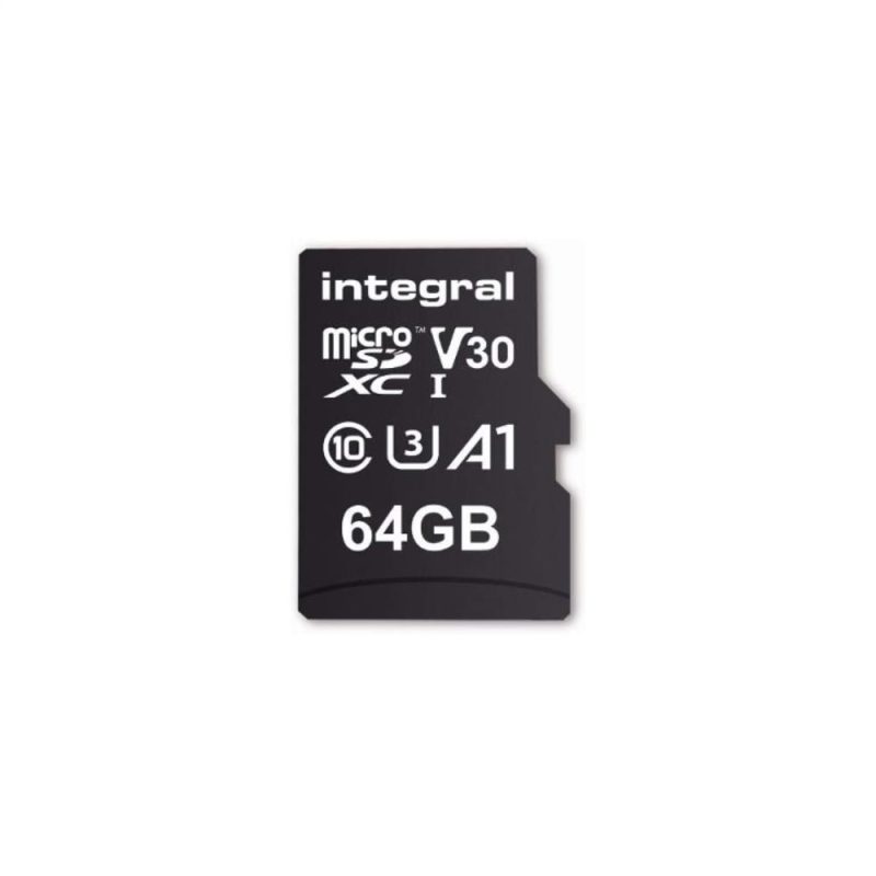 Integral High Speed microSDHC-XC UHS-I U3 V30 64GB with SD adapter