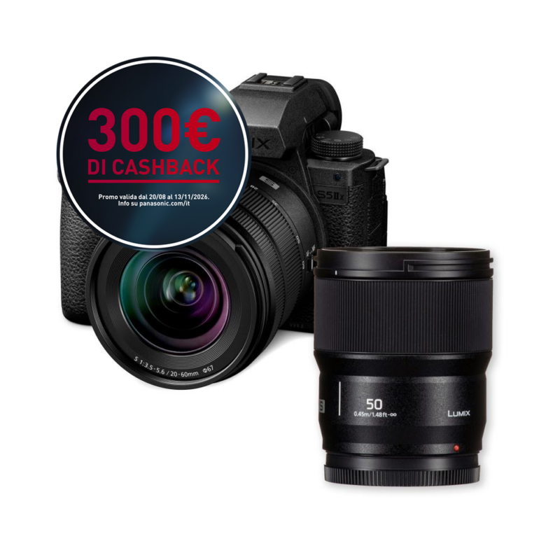 Panasonic S5 IIX + Lumix S 20-60mm f/3.5-5.6 + S 50mm f/1.8